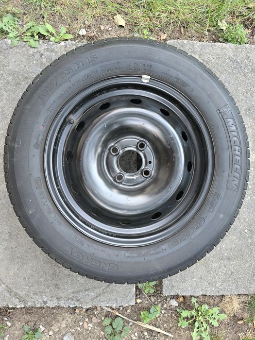 Vând Roată rezervă Logan nefolosită (jantă oțel + anvelopă) 185/65 R15