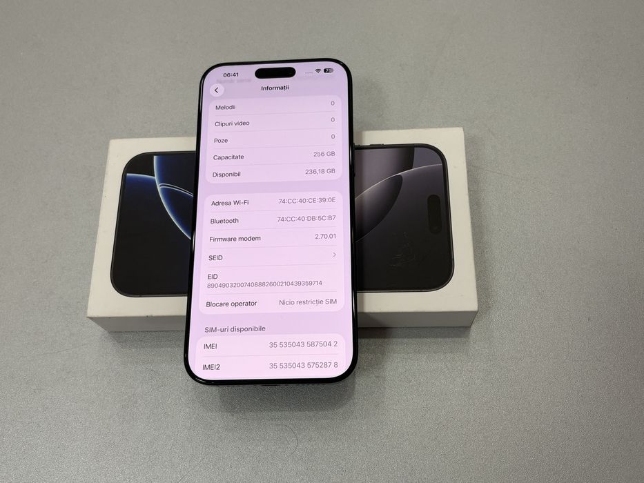 Iphone 16 Pro Max, 256 gb, Black Tiranium