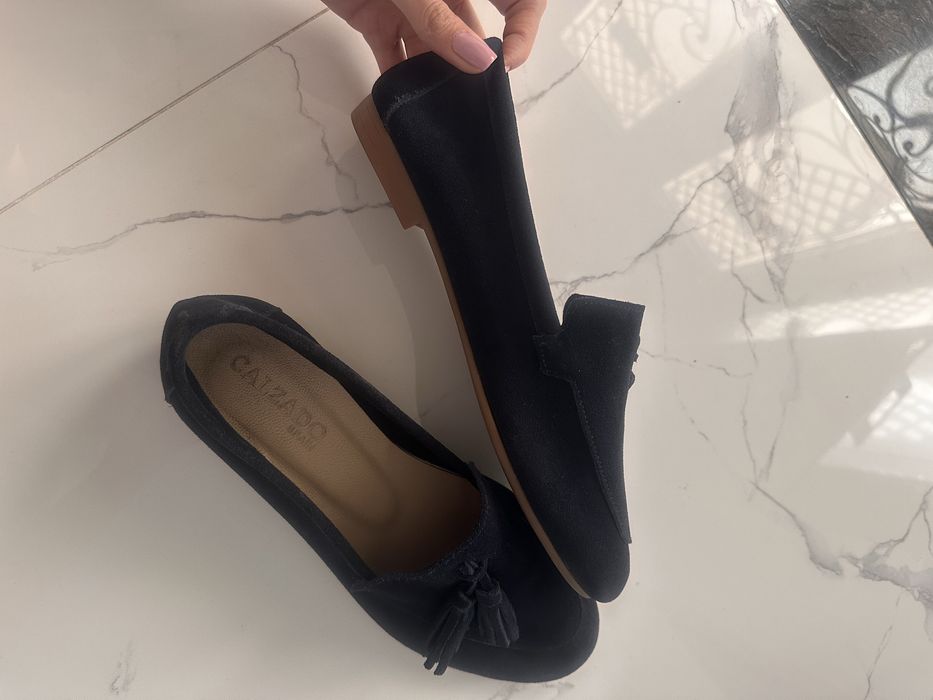 Натуральная замша балетки