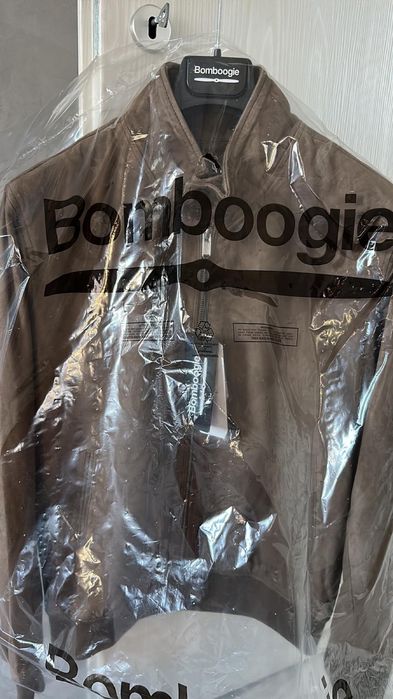 Geaca de piele Bomboogie Friz Suede Leather Bomber Jacket
