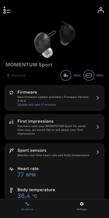 Sennheiser Momentum Sport Bluetooth Слушалки