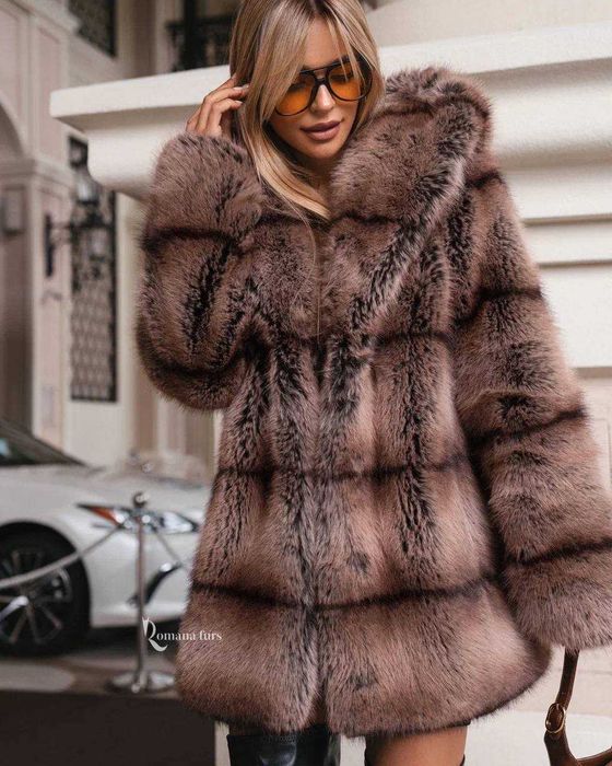 Шуба, эко-чернобурка