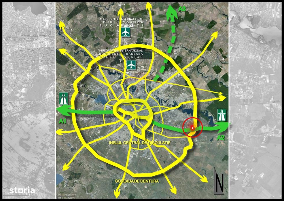 Teren 2Ha Drumul Intre Tarlale - A2, pretabil hale + birou