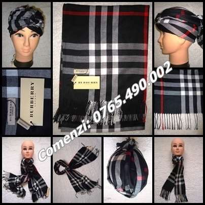 Fular unisex esarfa dama barbati lana 185x65 cm neagra grena bej alba