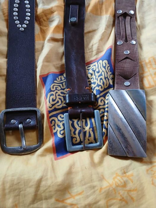 Мъжки кожен и текстилен колан