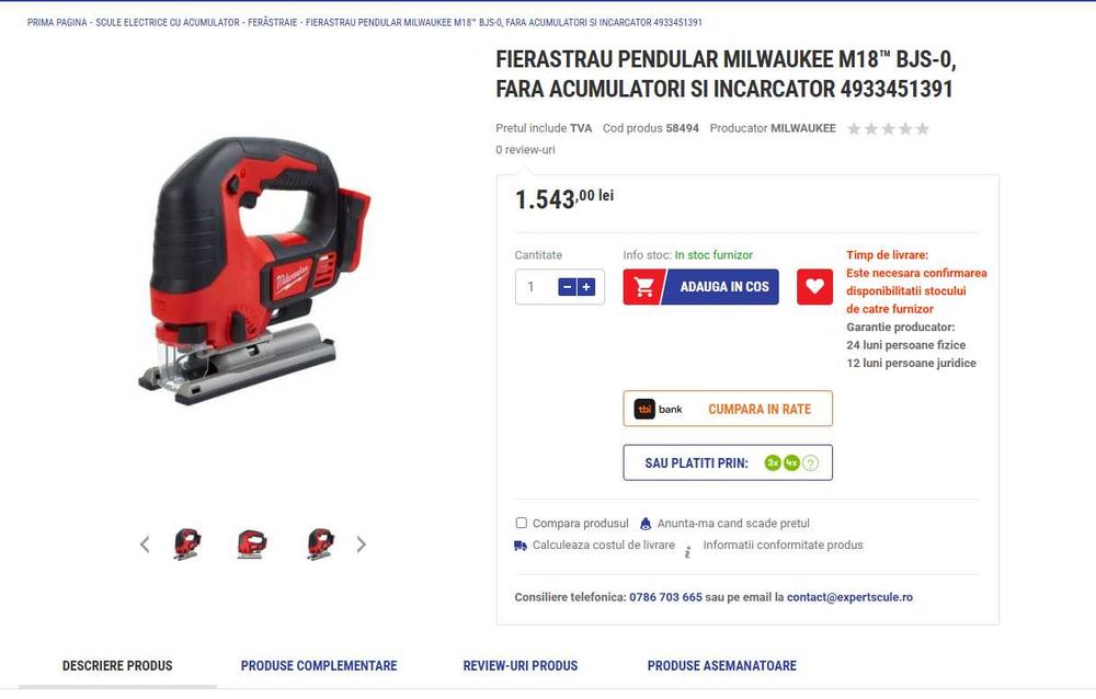 Milwaukee fierastrau pendular/soricel 2 modele M18 BJS si M18 FJS