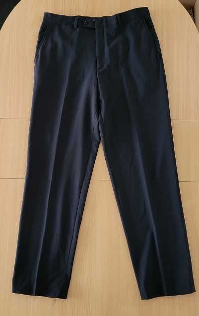 Pantaloni stofa 43% lână bărbați Rosner negru L-XL 96cm