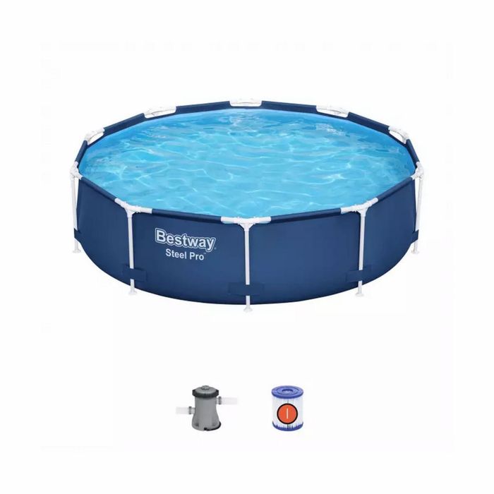 Piscina cu cadru Bestway Steel Pro, cu pompa de filtru, husa 305 x 76 cm