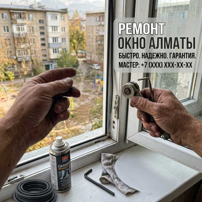 Ремонт окон Алматы. Частный мастер. Регулировка. Уплотнители