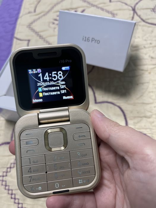 Мини телефон i16 pro с интернет 2G (с отделна карта)