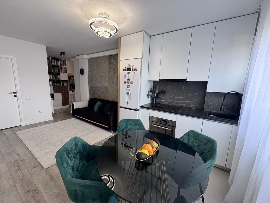 Apartament  2 dormitoare + living cu bucatarie open space + 2 balcoane