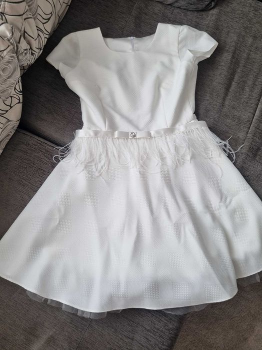 Дамска бяла официална рокля