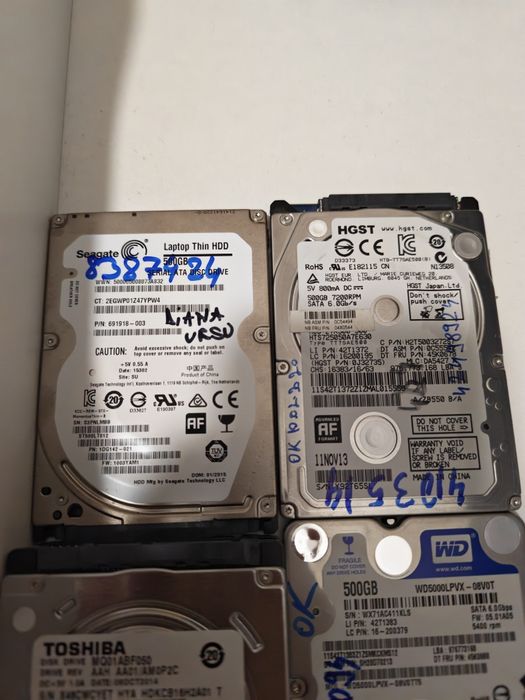 Vand HDD-uri de laptop de 500 GB si 1 TB ieftin si cu viata 100%