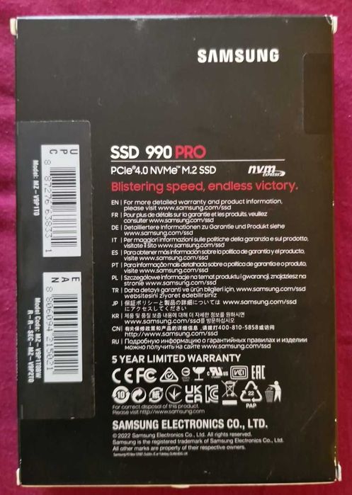 SSD NVMe PCIe 4.0 Samsung 990 Pro 1TB sigilat