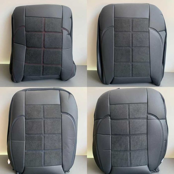 Huse scaune auto din piele alcantara imitatie piele negru gri