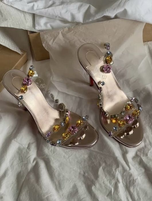 Christian Louboutin Crystal Sandals, уникални обувки