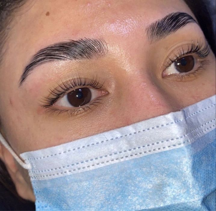 Ламинирование  ресниц прокол ушей обучение