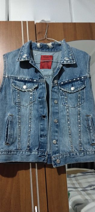 Vesta denim cu ținte