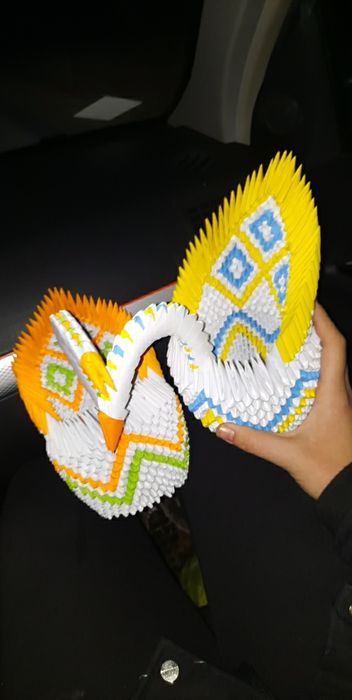 Lebada/chitara/vaza din origami 3d