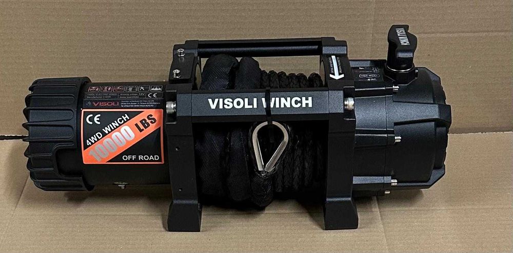 Troliu auto elctric Visoli 10000lbs/4,536kg cu cablu sintetic 12v