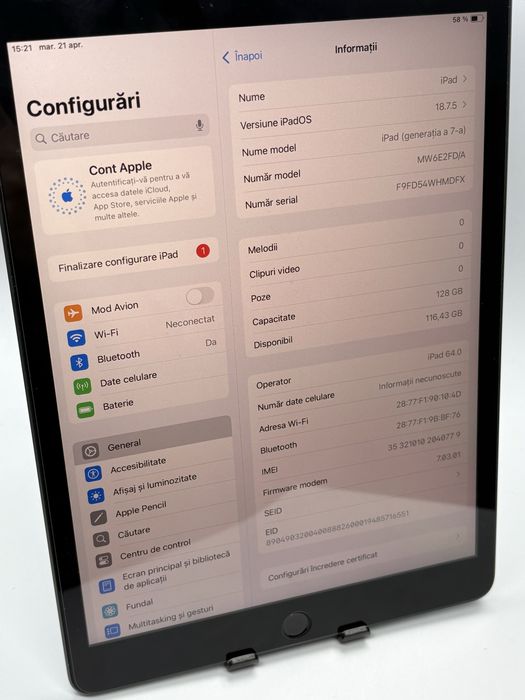 Ipad Gen 7 - 128Gb + Sim 4G - Stare Excelenta + Garantie
