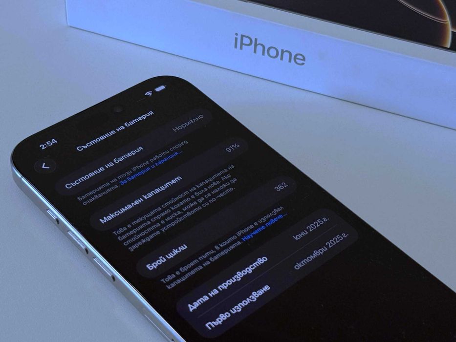 Бартер! iPhone 16 Pro Max Natural Titanium (Сив)  91% Батерия.