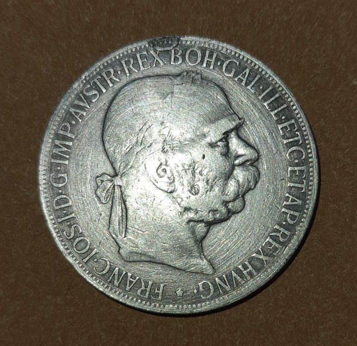 Moneda argint 5 coroane anul 1900