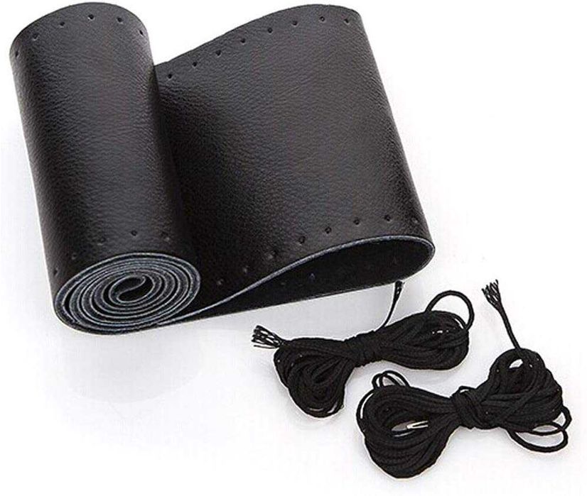 Кожен калъф за волан „направи си сам“ - естествена кожа, размер M с игла и конец