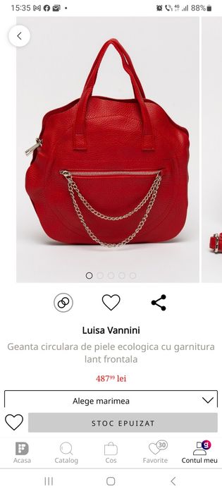 Geanta rosie cu lant Luisa Vaninni