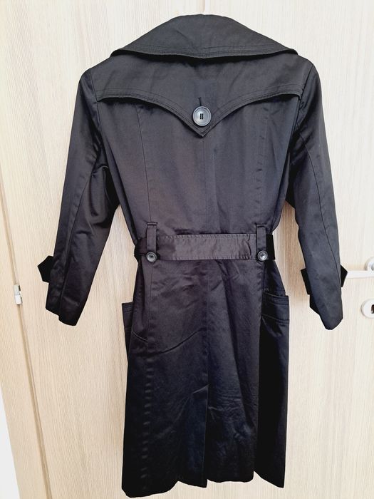 Palton Trenci satinat negru