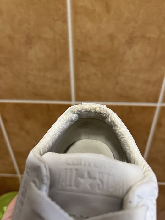 Converse albi Chuck Taylor All Star - Piele naturala