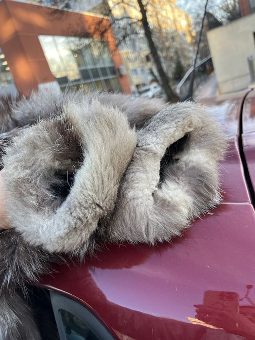 Палто от сребърна лисица