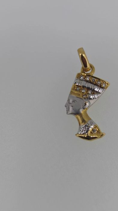 Pandantiv aur 18k 2.94gr Nefertiti cu diamante naturale (r)
