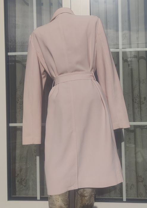Trench Pardesiu  primavara H&M Roz pastel pudra M Midi