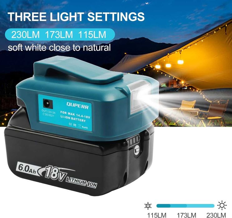 QUPERR USB-A и USB-C адаптер за батерии Makita 14.4V и 18V,qupper