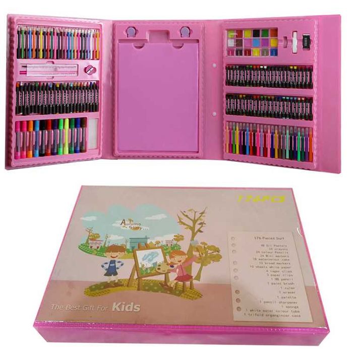 Най-големия детски комплект за рисуване - 208 части СИН или РОЗОВ