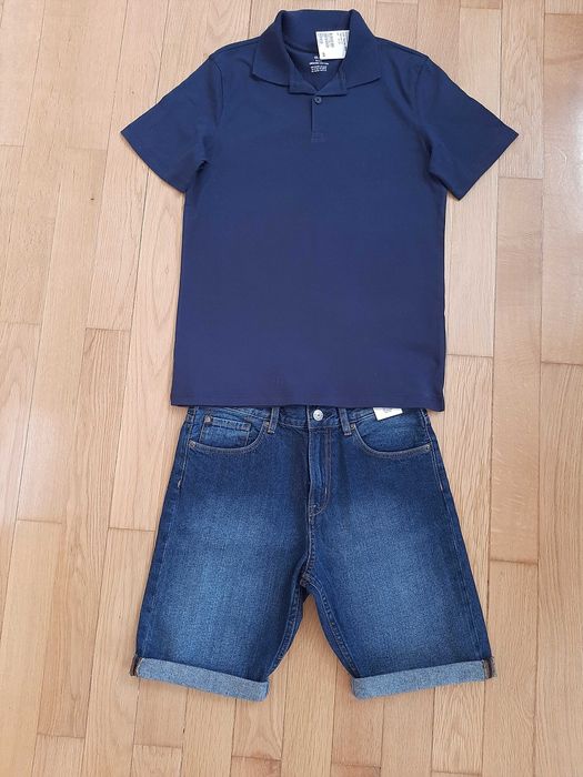 НОВ къс панталон H&M, нови блузки H&M и яке Kipsta за 12г. момче.