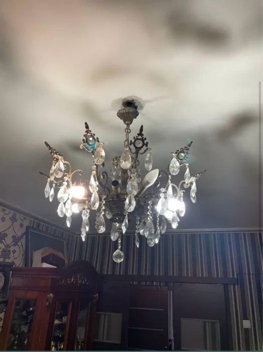 Бронзовая люстра с хрусталем