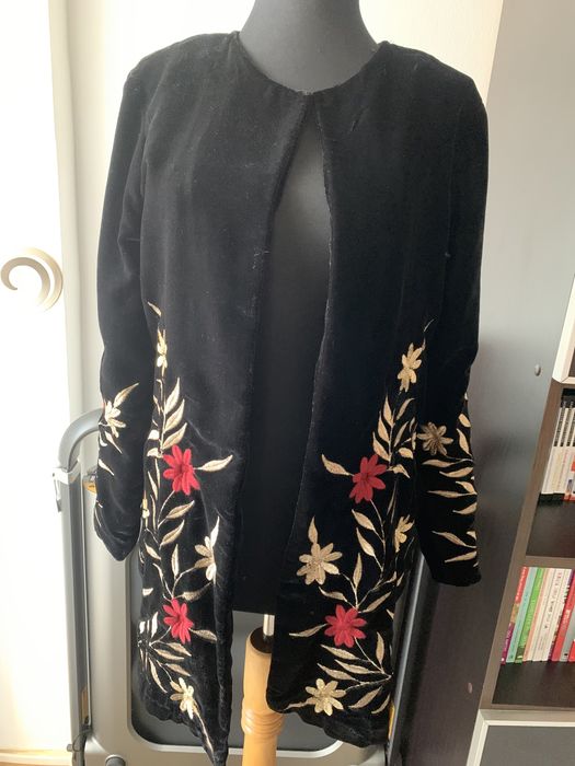 Haina/scurta/ trenci/ sacou  catifea cu broderie , Mango, noua