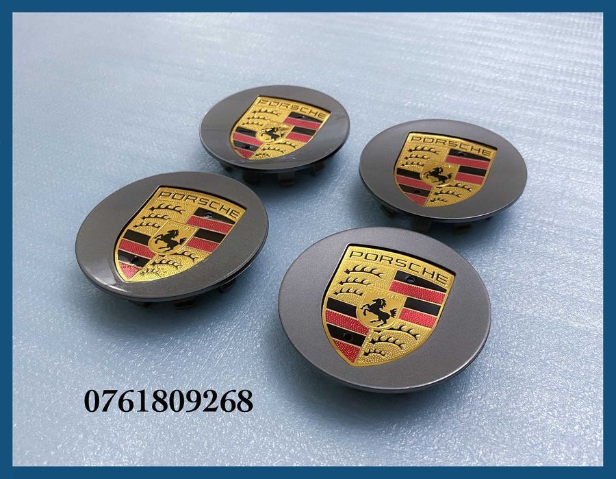 Set 4 capace gri inchis 76mm 7L5601149 jante aliaj Porsche