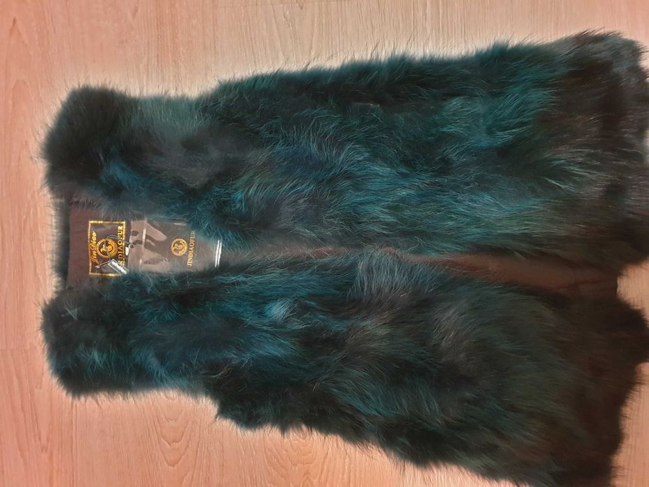 Елек от лисица  синьо и черно