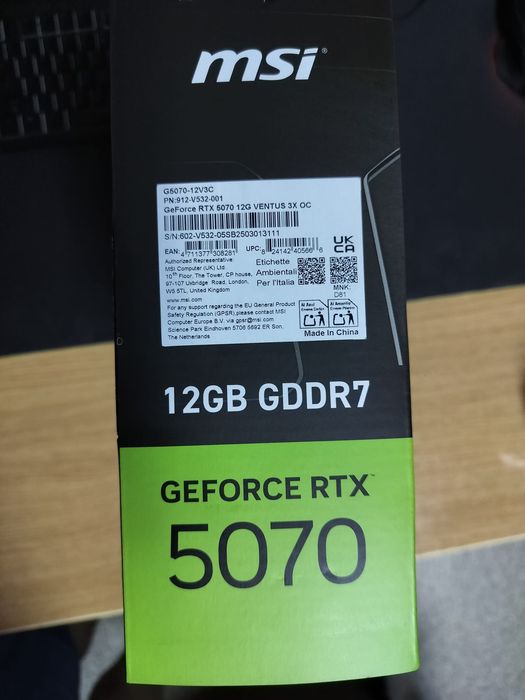 Placă video MSI RTX 5070 Sigilată