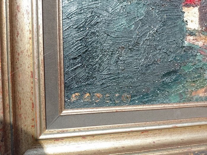 Tablou Ulei pe pânză"peisaj clădiri"