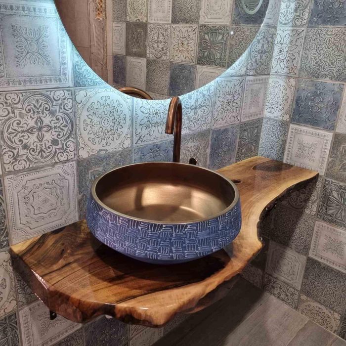 Плот за баня от естествено дърво / Умивалник / Мивка