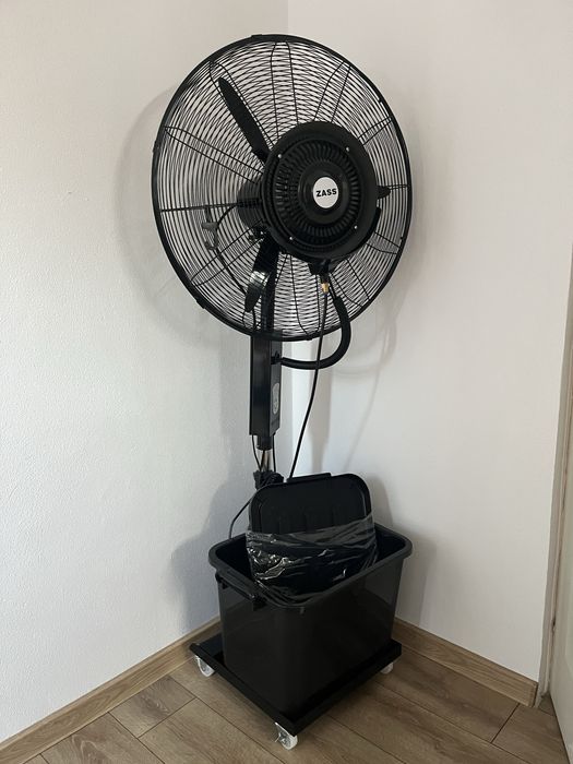 Ventilator profesional cu pulverizare apă ZASS, pe roți
