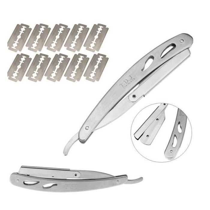 Brici pentru ras din otel inoxidabil cu 10 lame de ras incluse,nou