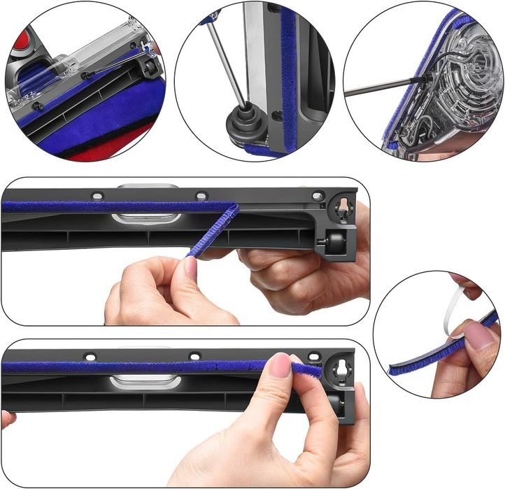 Резервна мека ролка и плюшени ленти за Dyson V6, V7, V8, V10, V11