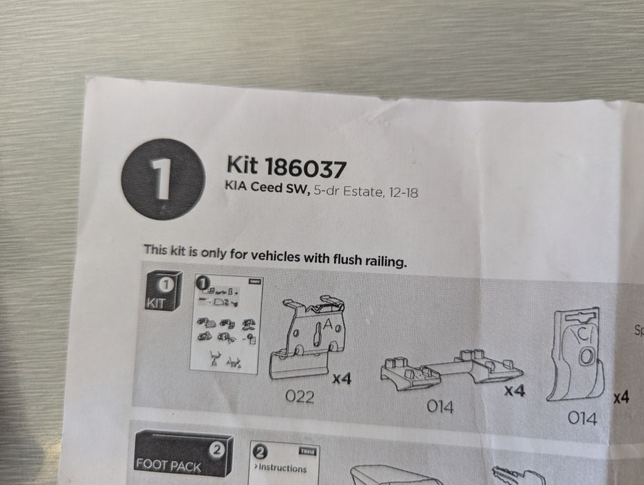 Thule kit 6037 kia ceed 2013