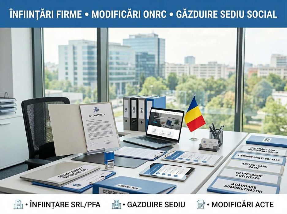 Înființări Firme / Găzduire Sediu Social / Modificari / SRL  PFA