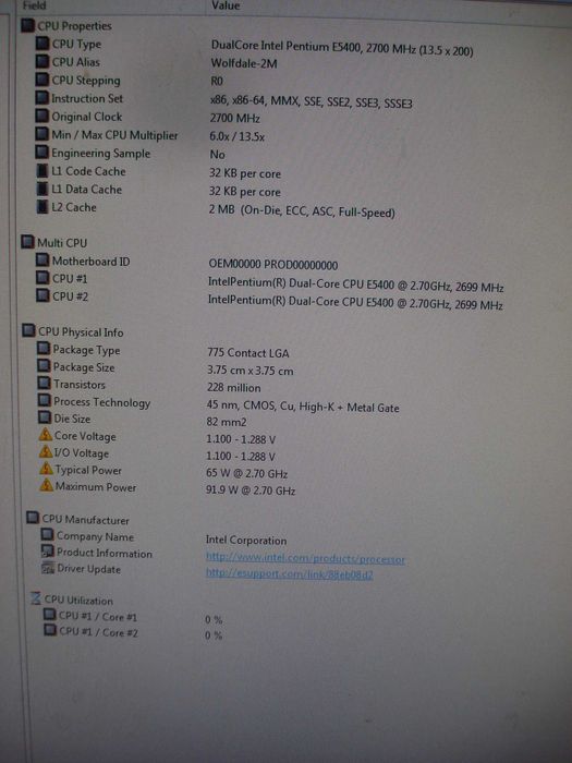 Procesor intel pentium dual core E5400 2.7 Ghz 2mb FSB 800 LGA 775